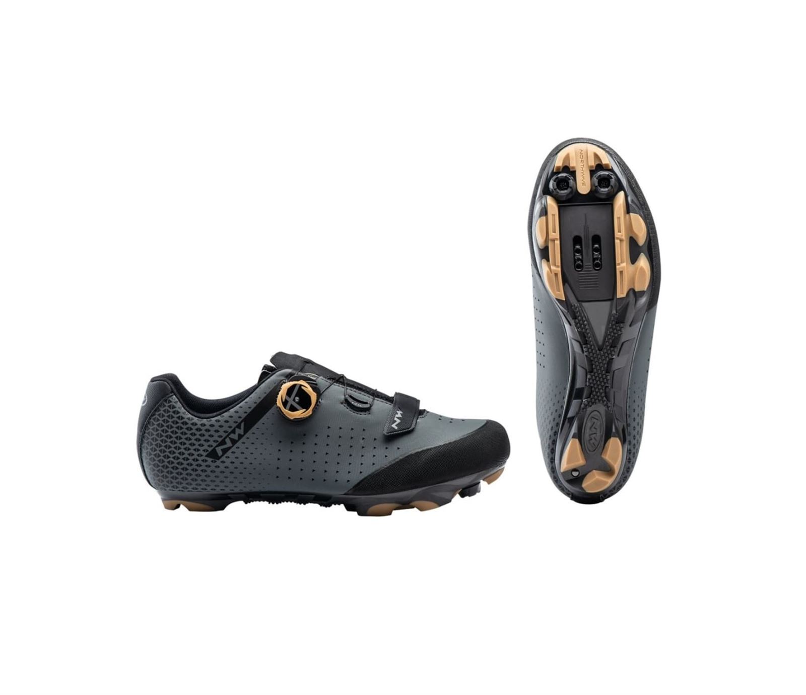 Bota NW Origin Plus 2 antracita-honey MTB t-44 - Imagen 1